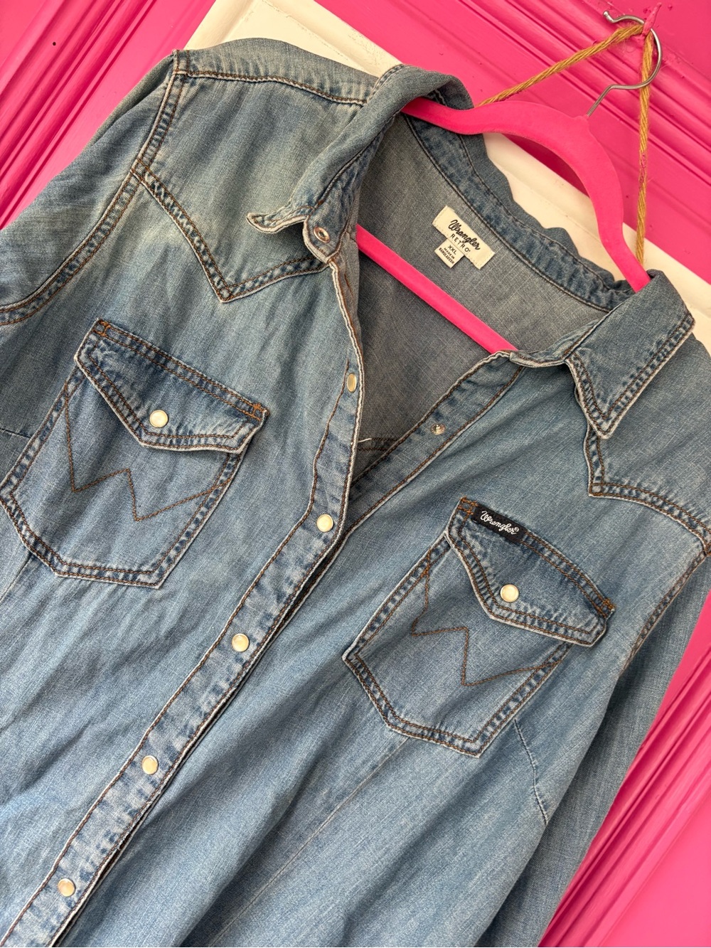 Wrangler Denim Midi Shirt Dress - Light Blue - Picture 2 of 8